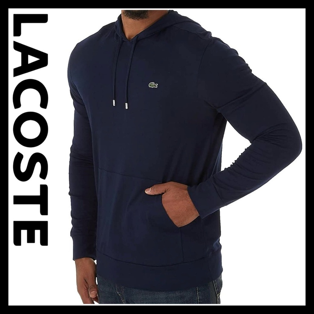 Lacoste Men's Long Sleeve Hooded Jersey Cotton Pullover T-Shirt Size (US•XL) FR6 - Picture 15 of 15
